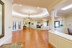 The lobby of Edgewood, a skilled nursing facility
